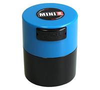 Minivac - Récipient de stockage portatif étanche à l'air multi-usage de 10 à 30 grammes, hermétique pour les produits secs, la nourriture, et les herbes, Plastique, Light Blue Cap Black Body, .12-Liter/4-Fluid Ounce