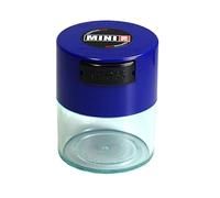 Minivac - Récipient de stockage portatif étanche à l'air multi-usage de 10 à 30 grammes, hermétique pour les produits secs, la nourriture, et les herbes, Plastique, Dark Blue Cap Clear Body, .12-Liter/4-Fluid Ounce