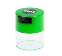 Minivac - Récipient de stockage portatif étanche à l'air multi-usage de 10 à 30 grammes, hermétique pour les produits secs, la nourriture, et les herbes, Plastique, Green Cap Clear Body, .12-Liter/4-Fluid Ounce