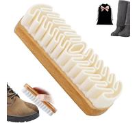 Minivana Brosse pour daim et gomme en caoutchouc souple TPR - Brosse portable en nubuck - Outils de nettoyage avec manche en bois pour enlever les taches de cuir et daim