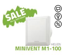 mini ventilateur Helios MiniVent M1 / 100 F, contrôle d'humidité 6175, blanc, 90m / h