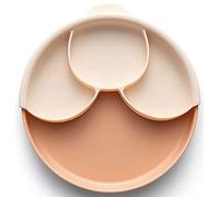 Miniware Set sain avec plaque à sandwich et séparateur de ventouse amovible pour bébé et enfant,Promotes auto-alimentantes,Respectueux de l'environnement et sans BPA, pêche, café)