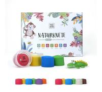 Miniwerk Kit de pâte à modeler pour enfants, 4 couleurs (rouge, jaune, vert, bleu) - Cadeau fille et garçon de 4 à 5 ans - Pâte à modeler à partir de 2 ans - Sac d'école et anniversaire d'enfant
