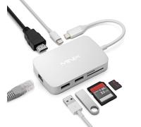 MINIX Adaptateur USB C, hub USB C 7 en 1, adaptateur multiport 4K HDMI, Gigabit Ethernet, 2 USB 3.0, chargement PD 100 W, lecteur de carte SD/TF, compatible avec MacBook Pro/Air, iPad Air/Pro, iMac,