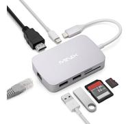 MINIX Adaptateur USB C, hub USB C 7 en 1 avec HDMI 4K 60 Hz, Gigabit Ethernet, 2 USB 3.0, charge PD 100 W, lecteur de carte SD/TF, compatible avec MacBook Pro/Air, iPad Air/Pro, iMac, ordinateur