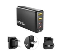 MINIX Chargeur GaN Universel à 4 Ports Turbo 100 W Charge Rapide 2 x USB-C Power Delivery 3.0 (Max 100 W), 2 x USB-A Quick Charge 3.0 (Max 18 W). Vendu Directement par Minix. (Neo P2)