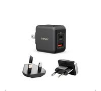 MINIX NEO P1 Mini 33 W PPS Chargeur GaN 2 ports 1 port USB-C Chargeur rapide 1 port USB-A Chargeur rapide 3.0. Compatible avec iPhone 8-15, Galaxy S10-S21, Pad et plus encore.