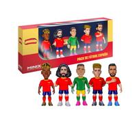 MINIX - Football Stars - Coupe du Monde - Pack - Espagne - 5 Figurines - Figurine à Collectionner 7 cm (Fermín, Williams, Merino, Cucurella, Simon)