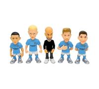 MINIX - Manchester City - Pack de 5 - Figurines à Collectionner 7cm (Guardiola/Haaland/Foden/De Bruyne/Julián Álvarez)