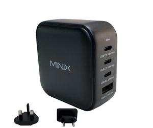 MINIX Neo P3 100W Wall Charger, Fast Charger with 4 USB Ports 2xUSB Type-C 3.0,1xUSB Type-C3 3.0, 1xUSB-A Quick Charger 3.0, for Smartphones, Tablets, laptops