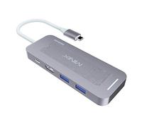 MINIX NEO Storage Hub de stockage SSD multiport USB-C 240 Go, solution de stockage portable tout-en-un conçue pour Apple MacBook / Air / Pro, gris spatial