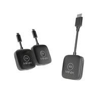 MINIX sans Fil HDMI Double émetteur et Un récepteur, Plug and Play - Multi - écran Extension, Double USB - C à HDMI dongle 1080p, 164ft /50m / WiFi 2.4G / 5G / 60Hz, Adaptateur sans Fil