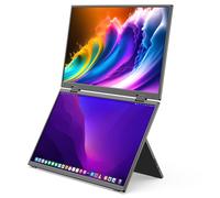 MINIX SF15 FOLD - 15.6" - Moniteur portable pliable, double écran IPS 1920 x 1080, HDR, angle de vision de 178°, haut-parleurs intégrés