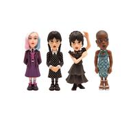 Minix - TV Series - Mercredi - Pack de 4 - Mercredi, Mercredi en robe, Enid, Bianca - Statue 12cm
