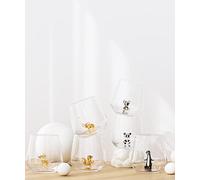 Minizoo Paris Verre à Eau | Gobelet | Lot de 6 | 345cc | Série de Planète | Fête | Cadeaux de Noël | Figurines en Verre de Murano pour la décoration intérieur