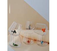 Minizoo Paris Verre à Eau | Gobelets | Lot de 6 | 345cc | Série d'océan | Fête | Cadeaux de Noël | Figurines en Verre de Murano pour la décoration intérieur