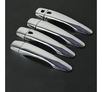 MINJKL Cache Poignée Compatible Avec Sentra 2014 2015 2016 2017 2018 2019 CATCH CAP GARNITURE MOULURE FIBRE DE CARBONE CHROME POIGNÉE DE PORTE(Chrome,Two holes)