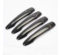 MINJKL Cache Poignée Compatible Avec Sentra 2014 2015 2016 2017 2018 2019 CATCH CAP GARNITURE MOULURE FIBRE DE CARBONE CHROME POIGNÉE DE PORTE(Carbon fiber,No hole)