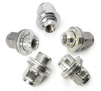 MINJKL Vis de Roue Compatible avec Jaguar pour X-Type pour XJ 1991-2022 5 Pièces 12x1,5 Écrous De Roue Chromés Pièces Automobiles Boulons De Pneu De Voiture OEM:C2C35294010 C2C35294