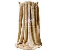 Mink Faux Fur Throw 8 Colours , Large & Xtra Large 2-3 Seater Sofa / Bed Blanket (Extra Large (200x240cm), Tan) by Riccardo Valeria