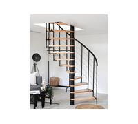 Minka Escalier en colimaçon métal et bois 13 marches ⌀ 101 / 155 cm - Helios - 44721