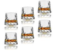 Minkabo Lot de 6 verres à whisky rotatifs à décompression - Verres à whisky à l'ancienne - Verres à whisky - Verres pour bourbon - Verres pour scotch - Verres à rhum (260ml)