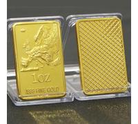 MINKATE Carte européenne Bloc 1oz pépite d’Or médaille commémorative-金色