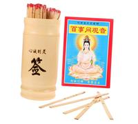 minkissy 1 Ensemble Bâtons de Fortune Chinois avec Seau pour Divination Bouddhiste Accessoire de Divination Traditionnel