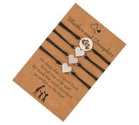 minkissy 1 Ensemble Bracelet Corde Cœur Bracelets Correspondants Inoxydable pour Fête Mères