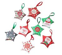 minkissy 1 Ensemble De 16 Pièces Coffret bonbons étoiles christmas wrapping paper bonbonniere noel boite bonbon noel fournitures de noël caisse d'emballage de noël Papier rouge