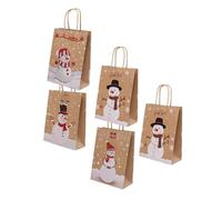 minkissy 1 Ensemble De 5 Pièces en papier kraft de bonbons de Noël de noël de noël sachet de noel pochette de noel present bag portatifs en papier marron