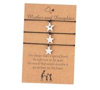 minkissy 1 Ensemble De Bracelets En Acier Inoxydable Avec Étoile Creuse À Cinq Branches Bracelet Assorti Pour Mère Et Fille Pour Maman Bracelet Tressé En Corde Cirée