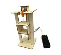 minkissy 1 Ensemble Éducatif Ascenseur DIY Bois pour Garçon Fille Modèle de Science pour Développement Précoce des Compétences Manuelles et Cognitives