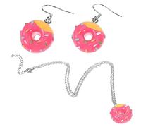 minkissy 1 Ensemble Set de Inoxydable et Boucles Oreilles de Donut Accessoire Portable et Adorable pour Femme pour Toutes Occasions