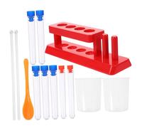 minkissy 1 Ensemble Tubes à Essai avec Couvercles Support de Tube Mesures et Bâtonnets de Mélange Kit Expérimentation Scientifique pour Garçon Fille Stem