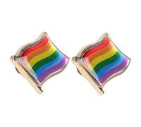 minkissy 1 Jeu Broches Arc Ciel Métalliques Insignes Lgbt Colorés Badges Décoratifs Pour Événements Spéciaux 2 Pièces