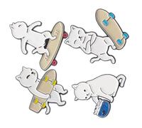 minkissy 1 Jeu Broches Pour Vestes Broches Pour Costume Accessoires Pour Chats Mélange De Formes Chaton Broche Pour Skateboard Broches Pour Femmes Badges Pour Chats Broches 4 pièces