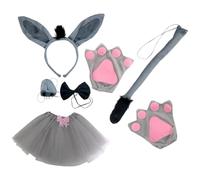 minkissy 1 Jeu Oreilles Et Queue D'âne Déguisement D'âne Adulte Costume Bandeau Oreille D'âne Déguisement Oreilles De Lapin Déguisement Âne Halloween Vache Accessoires De Cosplay Chiffon