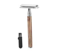 minkissy 1 Jeu rasoir manuel tondeuse grattoir coiffeur bordé trousse rasoir de surete rasoir de sureté rasoir manche en bambou rasoir de sécurité manuel La lame est en alliage de zinc