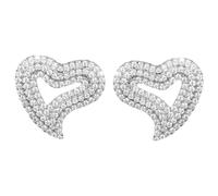 minkissy 1 Paire Boucles D'oreilles D'amour Irrégulières Cœur Perlé Goujons Délicat Étalon Boucle D'oreille Boucles D'oreilles Pour Femmes à La Mode Silver Métal