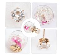 minkissy 1 Paire Boucles d'oreilles en verre fleur balle étages double face simuler Bijoux d'oreilles chics décor d'oreille de dame oreillettes sphériques ornement d'oreille alliage blanche