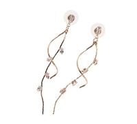 minkissy 1 Paire Boucles d'Oreilles Pampille Zircon filles boucles d'oreilles en glace Baisse boucles d'oreilles pompon femme boucles d'oreilles décoratives cuivre Golden