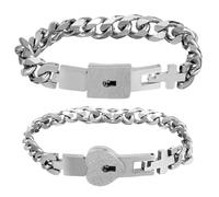 minkissy 1 Paire Bracelet concentrique entrelacé pour femme chaîne de poignet bracelet pour couple charms bracelet anneau de main créatif accessoire de port quotidien Silver