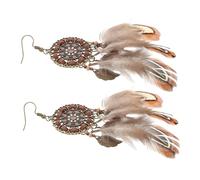 minkissy 1 Paire De Boucles D'Oreilles Bijoux Ethniques Pour Femmes Boucles D'Oreilles Loup Bijoux Amérindiens Pour Femmes Collier Amérindien Pour Femmes Boucles