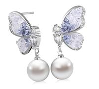 minkissy 1 Paire De Boucles D'Oreilles En Cristal Ailes Colorées Boucles D'Oreilles Pendantes En Perles Cristaux Strass Boucles D'Oreilles Pendantes En