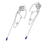 minkissy 1 Paire De Boucles D'Oreilles Pendantes En Forme De Larme Pour Femme Idéales Pour Un Mariage Tendance En Forme De Manchette Pour Adolescentes En Alliage