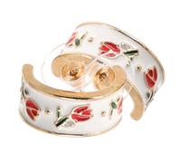minkissy 1 Paire De Boucles D'Oreilles Tulipes Mignonnes Et Uniques Élégantes En Forme De Fleur Pour Femme En Alliage De Zinc Blanches