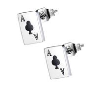 minkissy 1 Paire décor d'oreille de fille Boucles d'oreilles goujons bijoux de clou d'oreille pendentif oreille fille bijoux d'oreille de poker bijoux d'oreille Acier au titane Noir