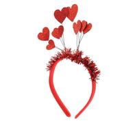 minkissy 1 Pc Bandeau D'amour Pour Femmes Bandeau Coeur Titulaires Autocollants Gonflable Faveurs De Mariage Du Nouvel An Filet à Cheveux Chaud Tresser Arc Feutrine Rouge