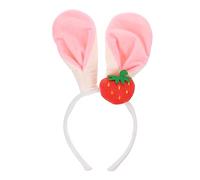minkissy 1 Pc Bandeau Lapin Fraise bunny ears hair charms bandeau original hair topper - décoration costume animal jolie coiffe de dessin animé bandeau oreille de lapin dessin animé blanche